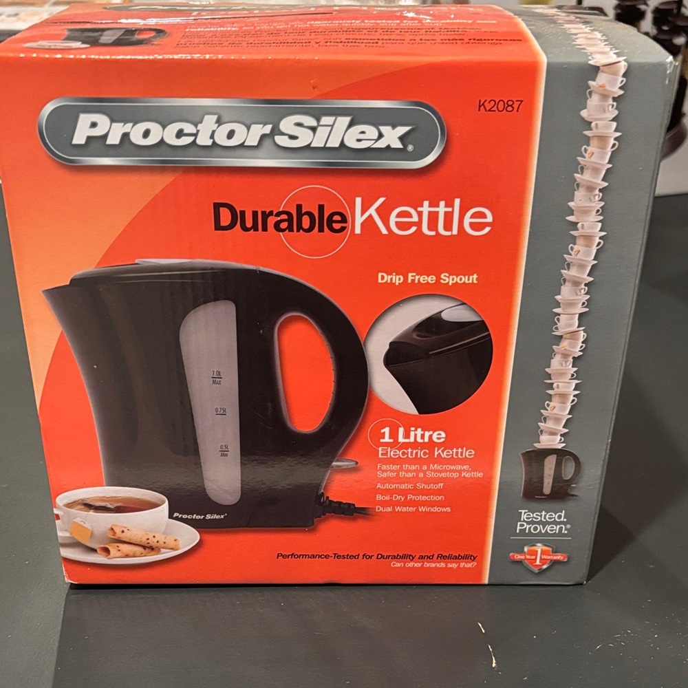 Proctor Silex Black Kitchen Electric Kettle